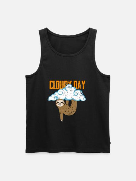cloudy textured laziness gift - Men's Premium Organic Tank Top - black