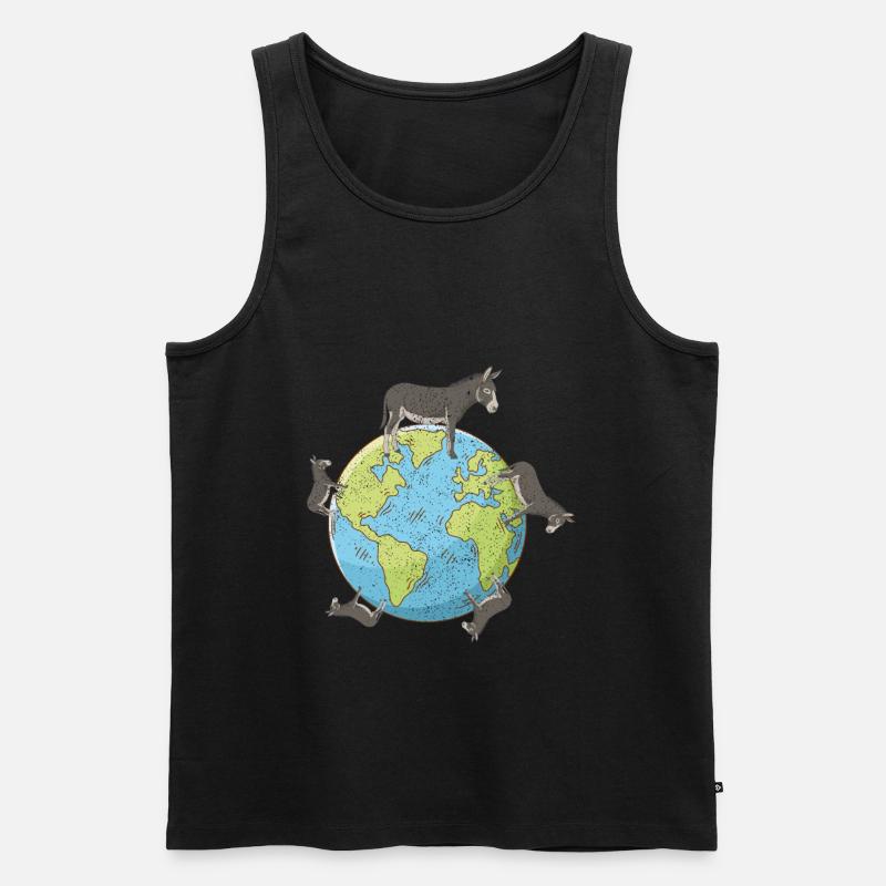 Erde Lose Esel cooles Geschenk - Männer Premium Bio Tank Top - Schwarz