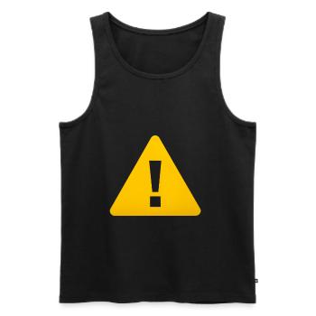 Avertissement cadeau avec icône jaune - Débardeur bio Premium Homme - noir - Devant - Michal (187cm)