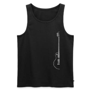Cadeau Instrument Guitare Sur Ligne Line Art - Débardeur bio Premium Homme - noir - Devant - AI Model Male 178 light (178cm)