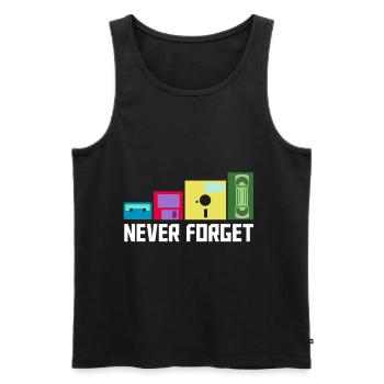 cassette - Men's Premium Organic Tank Top - black - Front - AI Model Male 178 light (178cm)