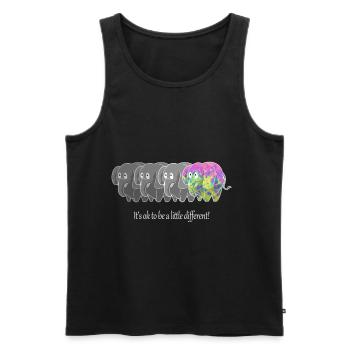 Vintage Elephant Ça va un peu différemment - Débardeur bio Premium Homme - noir - Devant - Michal (187cm)