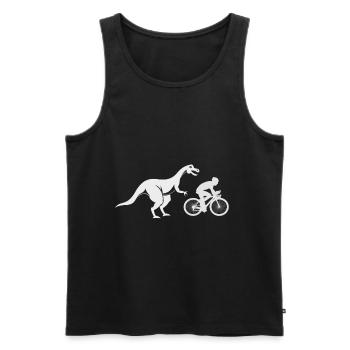 Brontosaure Dino cycliste sport cadeau d'art - Débardeur bio Premium Homme - noir - Devant - AI Model Male 178 light (178cm)