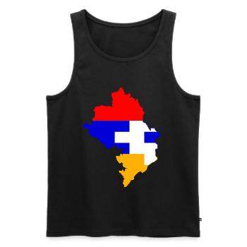Drapeau de l'Artsakh Fort Haut-Karabakh Arménie Nati - Débardeur bio Premium Homme - noir - Devant - Michal (187cm)