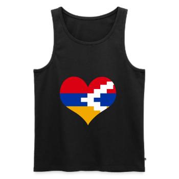 Drapeau de l'Artsakh Origine Fière Arménie forte #a - Débardeur bio Premium Homme - noir - Devant - Michal (187cm)