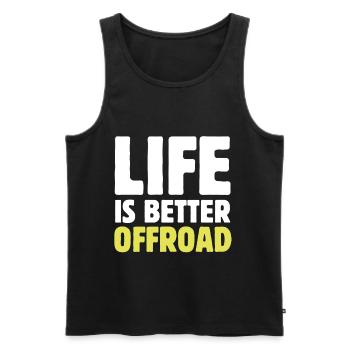 Rock Crawler Life is Better Off-Road Gros pneus Mot - Débardeur bio Premium Homme - noir - Devant - AI Model Male 178 light (178cm)