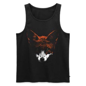 Fox head with white muzzle - Men's Premium Organic Tank Top - black - Front - AI Model Male 178 light (178cm)