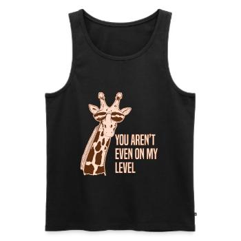 Drôle girafe animaux amoureux Safari plus haut - Débardeur bio Premium Homme - noir - Devant - AI Model Male 178 light (178cm)