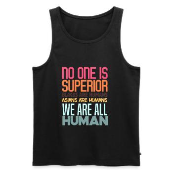 Stop Asian Hate Anti-Gewalt Amerikanischer Rassism - Männer Premium Bio Tank Top - Schwarz - Vorne - AI Model Male 178 light (178cm)