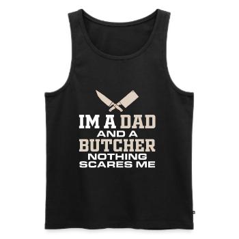 Butcher Dad Ich bin ein Vater und ein Metzger Nich - Männer Premium Bio Tank Top - Schwarz - Vorne - AI Model Male 178 light (178cm)
