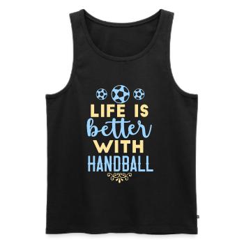 Das Leben ist besser mit Handballtorwart Deutschla - Männer Premium Bio Tank Top - Schwarz - Vorne - AI Model Male 178 light (178cm)