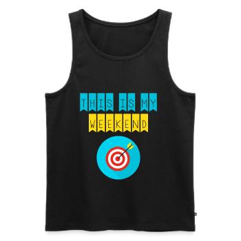 Dies ist mein Wochenende Bogenschießen Spieler - Männer Premium Bio Tank Top - Schwarz - Vorne - Michal (187cm)
