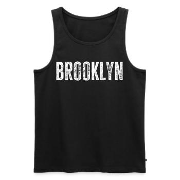 Brooklyn NY Retro Text New York I love Brooklyn - Men's Premium Organic Tank Top - black - Front - Michal (187cm)
