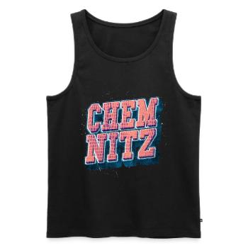 Chemnitz Germany City Font Vintage Retro - Men's Premium Organic Tank Top - black - Front - AI Model Male 178 light (178cm)
