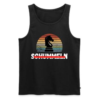 Schach Trend Schummeln Cheating Meme Queens Gambit - Männer Premium Bio Tank Top - Schwarz - Vorne - Michal (187cm)