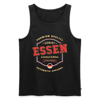 Essen Allemagne City Font Vintage Rétro - Débardeur bio Premium Homme - noir - Devant - Michal (187cm)