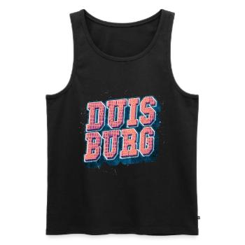 Duisburg Allemagne City Font Vintage Rétro - Débardeur bio Premium Homme - noir - Devant - Michal (187cm)