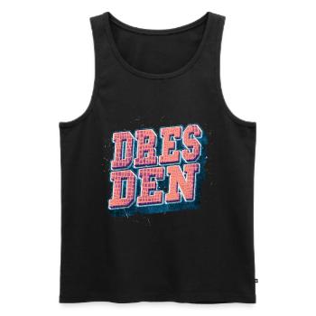 Dresden Germany City Font Vintage Retro - Men's Premium Organic Tank Top - black - Front - AI Model Male 178 light (178cm)