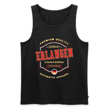 Erlangen Allemagne City Font Vintage Rétro - Débardeur bio Premium Homme - noir - Devant - Michal (187cm)