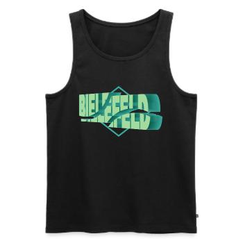 Bielefeld Deutschland Stadt 3D Schrift Skyline - Männer Premium Bio Tank Top - Schwarz - Vorne - AI Model Male 178 light (178cm)