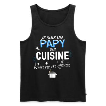 Je Suis un papy qui cuisine Cadeau Pour Mon Papi - Débardeur bio Premium Homme - noir - Devant - Michal (187cm)