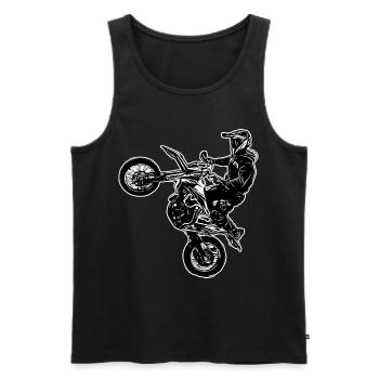 Supermoto / Supermotard / Supermoto Wheelie Biker - Men's Premium Organic Tank Top - black - Front - Michal (187cm)