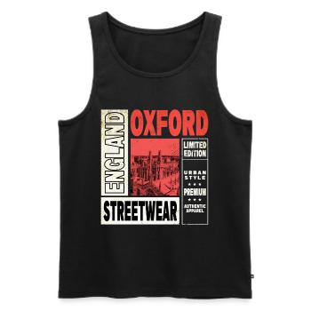 Oxford Angleterre UK City Skyline Accueil Amour - Débardeur bio Premium Homme - noir - Devant - Michal (187cm)