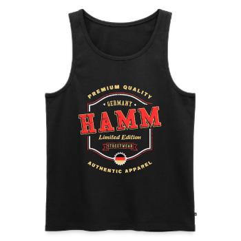 Hamm Deutschland Stadt Schrift Vintage Retro - Männer Premium Bio Tank Top - Schwarz - Vorne - Michal (187cm)