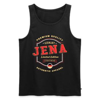 Jena Deutschland Stadt Schrift Vintage Retro - Männer Premium Bio Tank Top - Schwarz - Vorne - Michal (187cm)