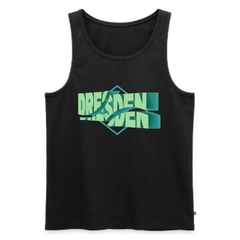 Dresden Deutschland Stadt 3D Schrift Skyline - Männer Premium Bio Tank Top - Schwarz - Vorne - AI Model Male 178 light (178cm)