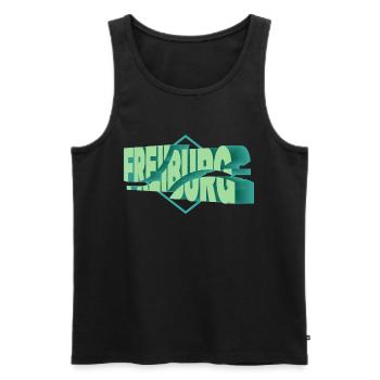 Freiburg Germany City 3D Font Skyline - Men's Premium Organic Tank Top - black - Front - AI Model Male 178 light (178cm)