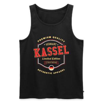 Kassel Deutschland Stadt Schrift Vintage Retro - Männer Premium Bio Tank Top - Schwarz - Vorne - Michal (187cm)