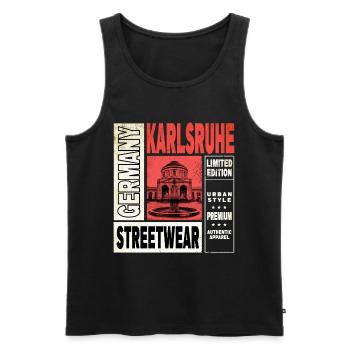Karlsruhe Allemagne Ville Skyline Home Love - Débardeur bio Premium Homme - noir - Devant - Michal (187cm)