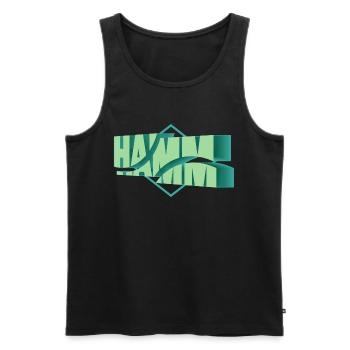 Hamm Deutschland Stadt 3D Schrift Skyline - Männer Premium Bio Tank Top - Schwarz - Vorne - AI Model Male 178 light (178cm)