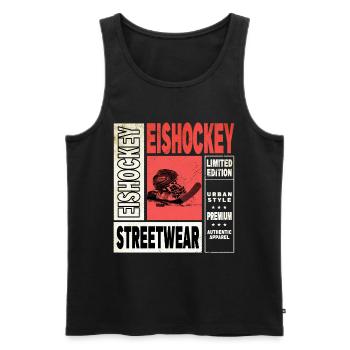 Eishockey Helm Schläger Schlittschuh Vintage Retro - Men's Premium Organic Tank Top - black - Front - Michal (187cm)