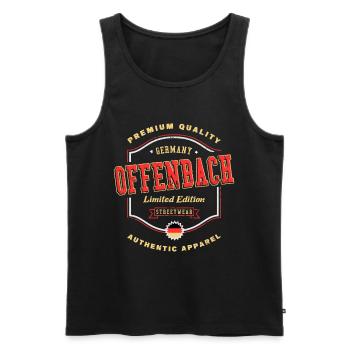 Offenbach Allemagne City Font Vintage Retro - Débardeur bio Premium Homme - noir - Devant - AI Model Male 178 light (178cm)