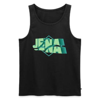 Jena Deutschland Stadt 3D Schrift Skyline - Männer Premium Bio Tank Top - Schwarz - Vorne - AI Model Male 178 light (178cm)
