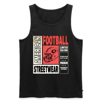 American Football Helm Vintage Retro USA Sport - Männer Premium Bio Tank Top - Schwarz - Vorne - Michal (187cm)