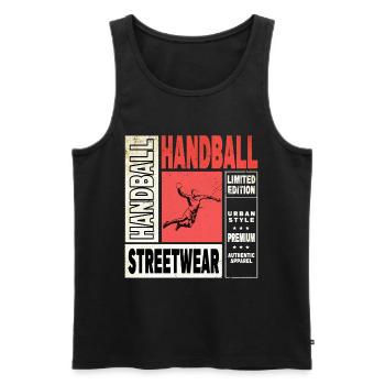 Handball Handball Player Handball Player Vintage Retro - Débardeur bio Premium Homme - noir - Devant - Michal (187cm)