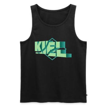 Kiel Germany City 3D Font Skyline - Men's Premium Organic Tank Top - black - Front - AI Model Male 178 light (178cm)