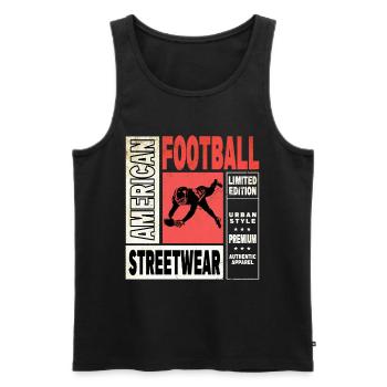 Joueur de football américain Vintage Retro USA Sport - Débardeur bio Premium Homme - noir - Devant - Michal (187cm)