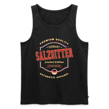 Salzgitter Germany City Font Vintage Retro - Men's Premium Organic Tank Top - black - Front - Michal (187cm)