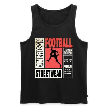 Joueur de football américain Vintage Retro USA Sport - Débardeur bio Premium Homme - noir - Devant - Michal (187cm)