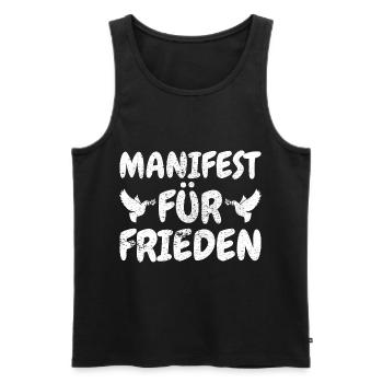 Manifest für Frieden Geschenk - Männer Premium Bio Tank Top - Schwarz - Vorne - Michal (187cm)