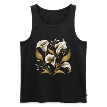 Lilien - Männer Premium Bio Tank Top - Schwarz - Vorne - AI Model Male 178 light (178cm)