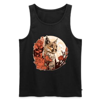 Luchs - Männer Premium Bio Tank Top - Schwarz - Vorne - AI Model Male 178 light (178cm)