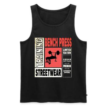 bench press, weightlifting, weight training, fitness, strong - Men's Premium Organic Tank Top - black - Front - Michal (187cm)