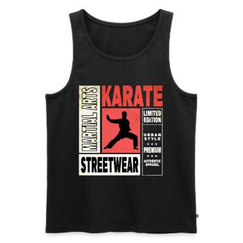 Karaté, Karatéka, arts martiaux, Combats, Sports - Débardeur bio Premium Homme - noir - Devant - AI Model Male 178 light (178cm)