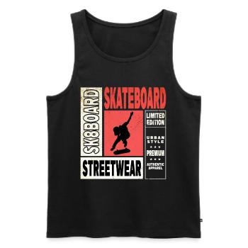 Skateboarding Skate Skater Skateboard Sk8 Trick - Männer Premium Bio Tank Top - Schwarz - Vorne - AI Model Male 178 light (178cm)