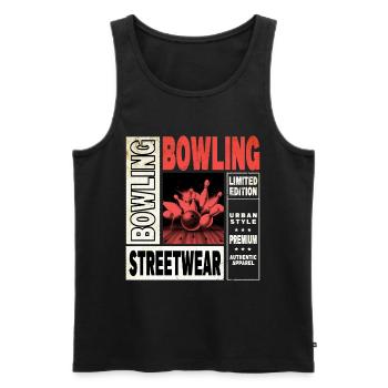 Bowling Bowling Bowling Ball Quilles Joueurs de bowling - Débardeur bio Premium Homme - noir - Devant - AI Model Male 178 light (178cm)